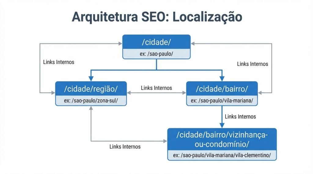 Arquitetura de páginas para ranquear por cidade e bairro